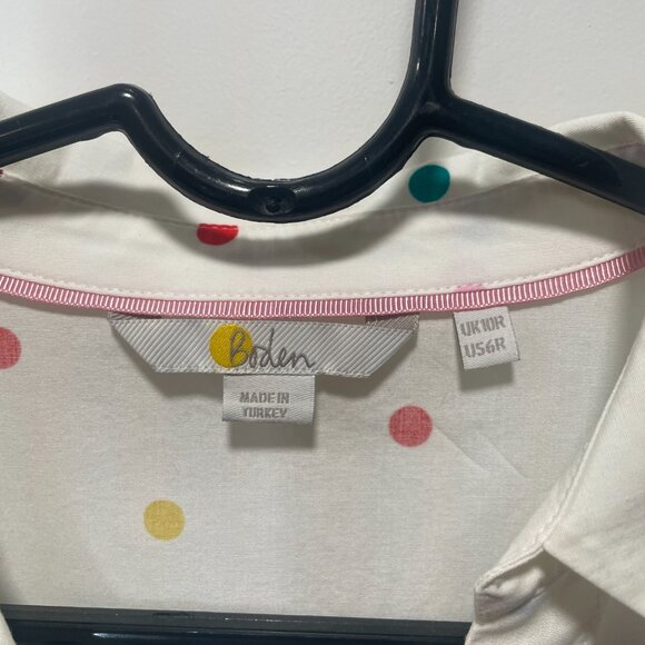 Never worn Boden Rowena Shirt Dress Size 6R, Polka Dot and Ivory - Picture 3 of 6